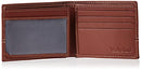 Timberland Men's Leather Passcase Wallet Trifold Wallet Hybrid, Cognac, One size