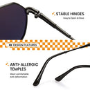 Cyxus Polarized Sunglasses for Men Women Classic Mirrored Lens UV Protection (Black)
