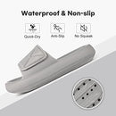 LongBay Comfy Cloud Cushion Slides for Women and Men | Soft Thick Sole EVA Sandals with Adjustable Strap | Non Slip Shower