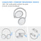 Srhythm NC35 Noise Cancelling Headphones Wireless Bluetooth 5.3, Fast Charge Over-Ear Lightweight Headset with Microphones,Mega Bass 50+ Hours’ Playtime