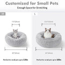 rabbitgoo Cat Beds for Indoor Cats, 20 inches Cat Bed Machine Washable, Fluffy Round Pet Bed Non-Slip, Calming Soft Plush Donut Cuddler Cushion Self Warming for Small Dogs Kittens, Light Grey, Medium