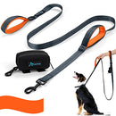 PuppyDoggy Dog Leash for Large Medium Dogs 6 ft Reflective Stitching Large Leash with 2 Traffic Padded Handles & Waste Poop Bag Holder Running Walking Training (Orange)