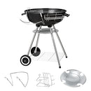 VEVOR Kettle Charcoal Barbecue Kettle Barbecue 56 cm Portable Barbecue Kettle Grill with Lid, Delicious BBQ, Picnic Grill with Large Grill Surface, Charcoal, Black, 63 x 82 x 88 cm Charcoal Round Barbecue Travel