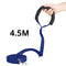 1.8M/3M/4.5M/6M/9M/15M/20M Nylon Double Dog Leash with Comfortable Padded Handle Recall for Puppy Training, Durable, Strong Lead - Walking, Jogging, and Running for Small,Medium and Large Dogs (4.5M, Blue)