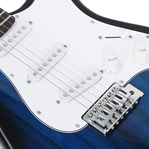 ZENY 39" Full Size Electric Guitar with Amp, Case and Accessories Pack Beginner Starter Package, Blue Ideal Christmas Thanksgiving