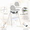 BABY JOY 3 in 1 Wooden Baby Highchair, Rocking Chair/Booster Seat/Toddler Chair Infant Dining Chairs w/Double Removable Tray, 3-Point Seat Belt & Removable Cushion (Gray)