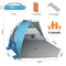 Oileus X-Large 4 Person Beach Tent Sun Shelter - Portable Sun Shade Instant Tent for Beach with Carrying Bag, Stakes, 6 Sand Pockets, Anti UV for Fishing Hiking Camping, Waterproof Windproof, Blue