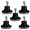Bell Glides Replacement Office Chair Swivel Caster Wheels to Fixed Stationary Castors, Short Profile Black 5pcs