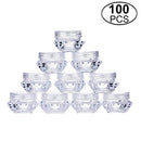 (Pack of 100) - TMO 5 Gramme Clear Jars Plastic Cosmetic Container Empty Cosmetic Sample Containers Transparent 5G/5ML Plastic Pot Jars for Eye Shadow,Nails,Powder,Paint (100 Pcs)