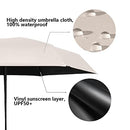 ESUFEIR Mini Travel Sun Umbrella for Walking With Case,Small Compact UV Umbrella for Sun and Rain,Lightweight & Portable,Windproof Parasol Umbrella with 99% UV Protection for Women Men Kids(Beige)