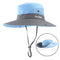 Muryobao Women's Sun Hat Outdoor UV Protection Foldable Mesh Bucket Hat Wide Brim Summer Beach Fishing Cap Sky Blue, Fit Head Circumference Size: 21"-23"