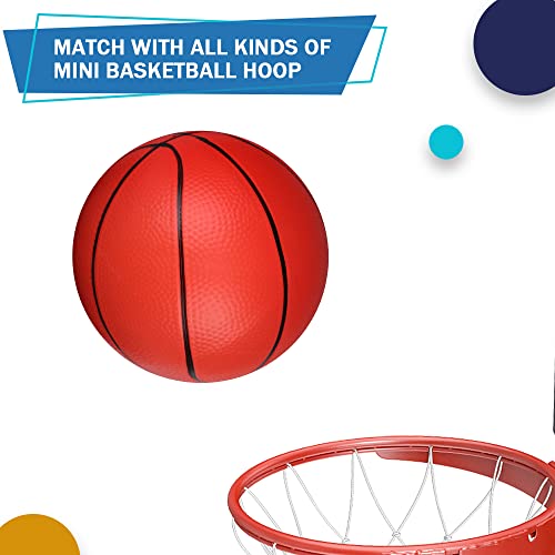 16cm Rubber Basketball, Colorful Kids Mini Replacement Basketball for Basketball Hoop, Children's Rubber Basketball Toys, Indoor Outdoor Fun Sports for Kids and Adults(6 Pack)