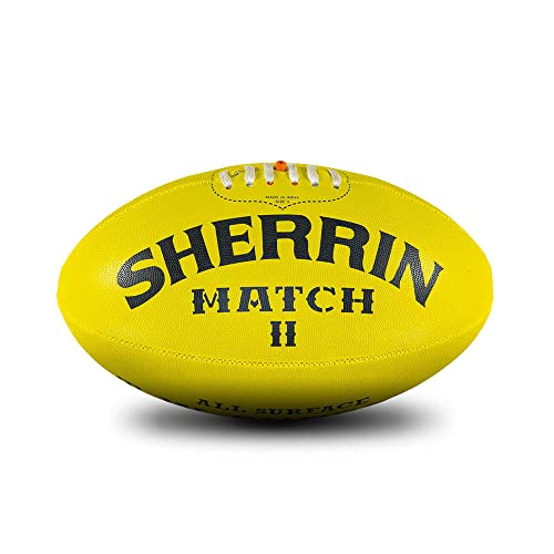 Sherrin AFL Match All Surface Football, Yellow, Size 3