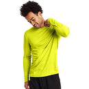 Hanes Men's Long Sleeve Cool DRI T-Shirt UPF 50+, Safety Green, Large (Pack of 2)