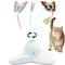 Vealind Interactive Indoor Cat Toy with 360° Rotating Butterfly - Cream White