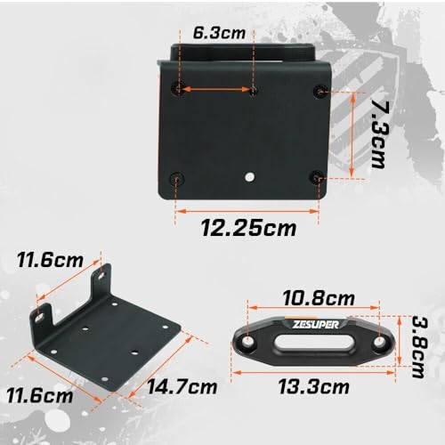 ZESUPER 3500lb Winch 12v Boat Trailer ATV UTV Quad Electric Winch Synthetic Rope Waterproof IP68 Wireless Remote Car