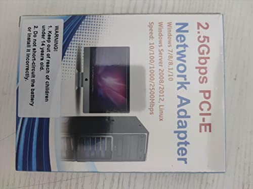 2.5 GBase-T PCIe Network Adapter, PCI Express Gigabit Ethernet 2500/1000/100 Mbps LAN Controller RJ45 Support Windows Server/Windows, Standard and Low End Included