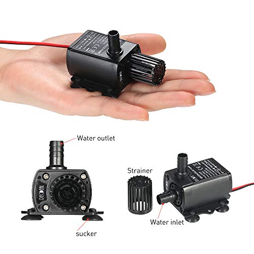 ZIEM Ultra-Quiet Mini USB DC5V 4.8W 300L/H Lift 300cm Brushless Water Pump Waterproof Submersible Fountain with Flow Adjustment Function