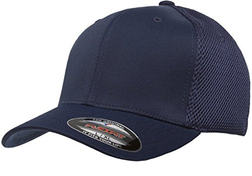 Flexfit Mens Ultrafibre Airmesh Fitted Cap Hat, Navy, Large-X-Large US
