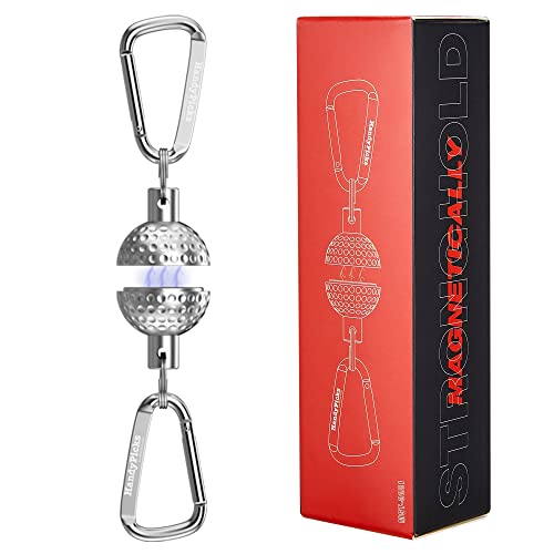 Handy Picks Magnetic Clip for Golf Towel, Unique Mini Metal Golf Ball Design, Removable Industrial Strength Magnet for Strong Hold to Golf Cart n Clubs, Gift for Golf Lovers