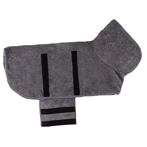 Generic Dog Bathrobe Towel, Quick Drying, Durable, Soft Absorbent Adjustable Dog Bath Robe for Dogs Swimming Bathing Accessories, Grey L, Multi