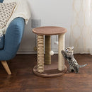 PETMAKER Cat Scratching Post - 3 Scratcher Posts with Carpeted Base Play Area and Perch - Furniture Scratching Deterrent for Indoor Cats by (Brown)