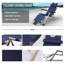 JR Joyreap Reclining Folding Deck Lounge Widening and Strengthening Sun Beach Chair for Outdoor Camping (Blue)