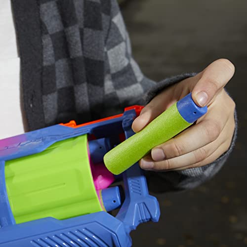 Nerf Mega CycloneShock Toy Blaster, Cybershock Color Style, 6-Dart Drum, 6 Nerf AccuStrike Mega Darts, Easy Priming (Amazon Exclusive)