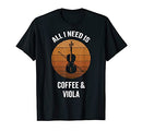 All I Need Coffee & Viola | Vintage Musical Instrument T-Shirt ds010 T-Shirt Black
