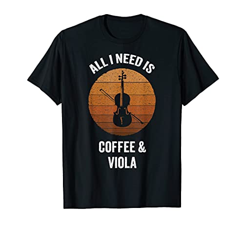 All I Need Coffee & Viola | Vintage Musical Instrument T-Shirt ds010 T-Shirt Black
