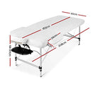 Zenses Massage Table 60cm Portable 3 Fold Aluminium Beauty Bed Black