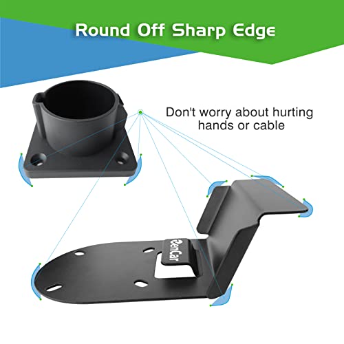 ZENCAR EV Charger Holder Holster Type 1, Electric Vehicle Charger Holder, EV Charger Plug Nozzle Holster Dock for J1772 with EV Charger Wall Hook Cable Holder