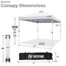 OUTFINE Pop-up Canopy 10x10 Patio Tent Instant Gazebo Canopy with Wheeled Bag,Canopy Sandbags x4,Tent Stakesx8 (Light White, 10 * 10FT)