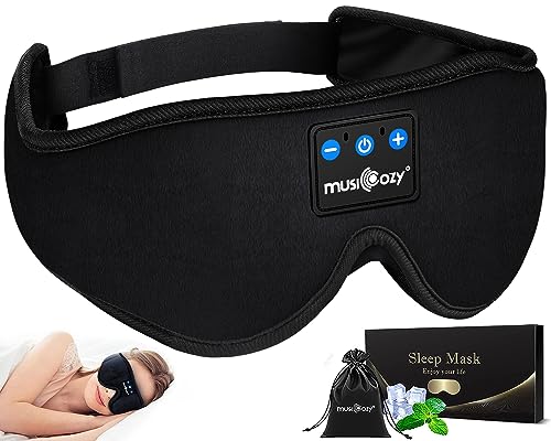 MUSICOZY Sleep Headphones Bluetooth Wireless Sleeping Eye Mask, Office Travel Unisex Gifts Men Women Who Have Everything Top Christmas Cool Tech Gadgets Unique Mom Dad Her Him Adults Teen Boys Girls