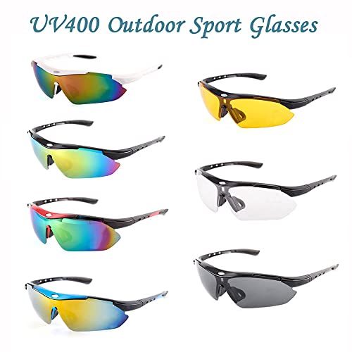 SagaSave Outdoor Sports Sunglasses, UV400 Protection Polarized Sunglasses, Men and Women Anti Glare Glasses for Cycling, Fishing, Driving, Golf (Black)