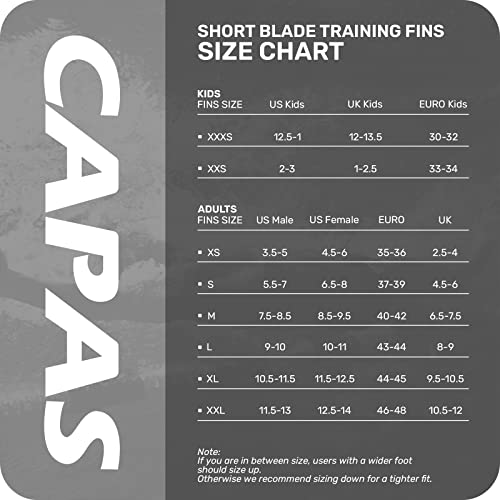 CAPAS Swim Training Fins Comfortable Silicone Lap Swimming Floating Flippers Short Blade Build Leg Strength
