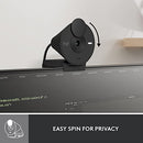 Logitech Brio 301 Full HD Webcam with Privacy Shutter, Noise Reduction Microphone, USB-C, Certified for Zoom, Microsoft Teams, Google Meet, Auto Light Correction - Black