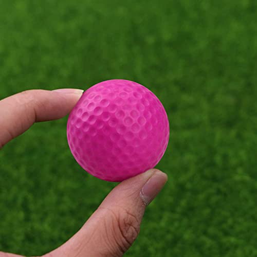 KOFULL Foam Golf Practice Balls, 12 Pack Realistic Feel and Limited Flight Training Balls for Indoor or Outdoor, Pink Soft Practice Golf Balls for Backyard