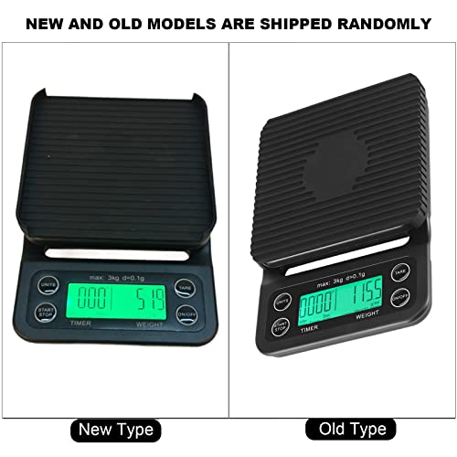 3KG/0.1g Electronic LCD Digital Kitchen Food Scale Drip Coffee Weighing with Timer(Green)