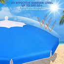 Portable Beach Umbrella for Sand: 7FT Arc Length 6.5FT Diameter Outdoor Umbrella with Anchor Heavy Duty and Adjustable Tilt Pole - UV 50+ Windproof Beach Umbrella with Carry Bag for Beach, Patio, Garden