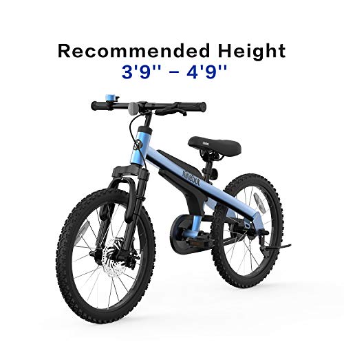 Segway Ninebot 18" Kids Bike Ages 5-10, w/Aerospace Aluminum Frame, Enclosed Chain, Shock Absorbing Suspension, Disc Brakes and Kickstand - Blue