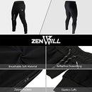 ZENWILL Mens Tapered Gym Joggers, Fitness Pants Casual Workout Track Pants with Zip Pockets（Medium,Black