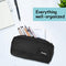 ProCase Pencil Case, Big Capacity Pen Holder Bag Pouch College School Supplies Stationery Storage Office Desk Organizer with Zipper for Student Teen Girl Boy Adult –Black