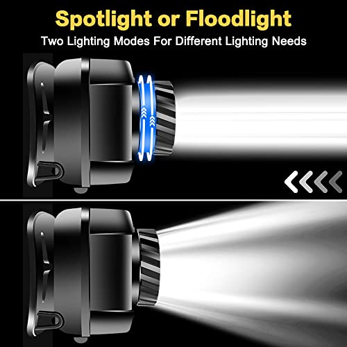 Necomi LED Rechargeable Headlamp,650 Lumens 1200mAh Battery 5 Modes Multi-Function Headlight Flashlight, Waterproof Head Torch with Red Light for Camping Running Cycling Fishing