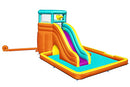 Bestway Inflatable Water Park 5.65x3.73x2.65m Slide World Jumping Castle, Climbing Wall Game, Double Slides Blow Up Playground Bouncer for Outdoor