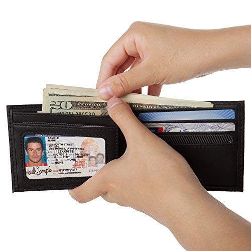 Dickies Men's Leather Slimfold Wallet With Chain, Black, One Size