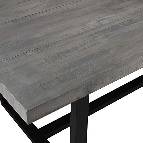 WE Furniture 72" Industrial Design Rustic Solid Wood Dining Table - Grey