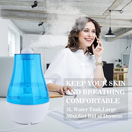 Staiko Desk Humidifier,3L Cool Mist Humidifiers,Adjustable 360°Rotation Nozzle, LED Display,Night Light Function,Two Spray Modes,Whisper for Bedroom,Babies Room,Office, Home (AU Plug)