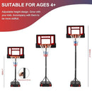 Outspurge Portable Basketball Hoop Outdoor & Indoor, Height Adjustable 4.7-8.3ft Basketball Goal, Basketball Hoops with Basketball Backboard for Kids & Teens, Adults…