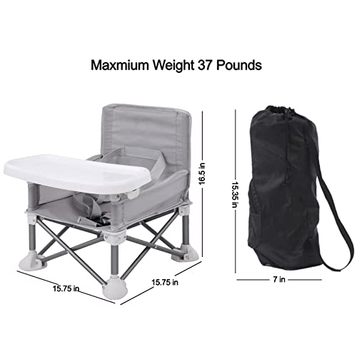 PandaEar Portable Baby Booster Seat High Chair Travel Highchair| Compact Fold with Straps for Indoor/Outdoor Use| Great for Camping, Beach, Lawn |Toddlers, Kids, Boys, Girls